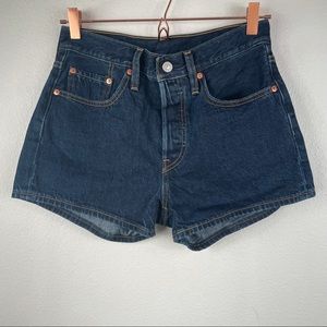 Levi’s Big E Dark Wash Denim Shorts